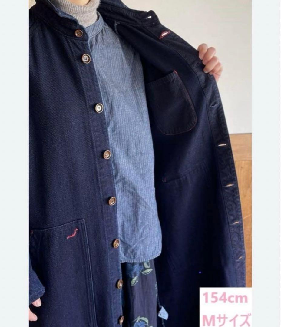 美品✨BlueTrick インディゴ ロングショップコート 刺子 L 男女兼用