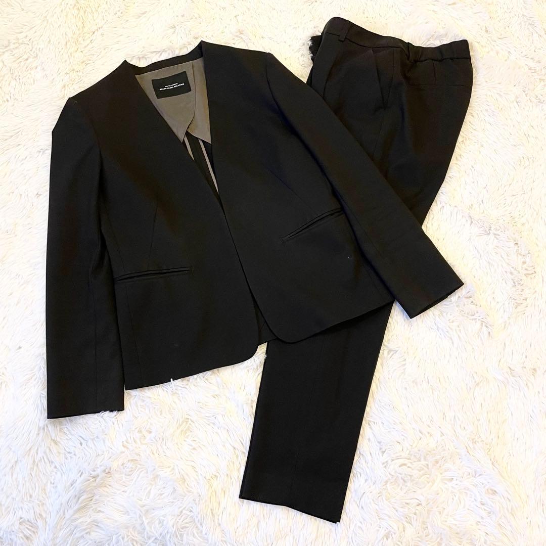 グリーンレーベルリラクシング カチリラ スーツ ノーカラーセットアップ ブラック green label relaxing（グリーンレーベルリラクシング）の「[カチリラ