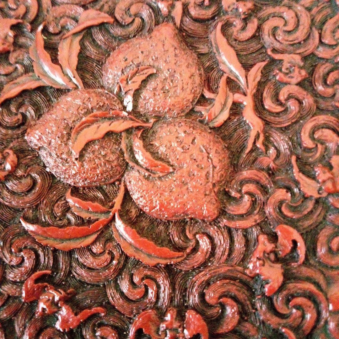 中国古玩 大清乾隆年製 堆朱 菓子鉢 唐草蝙蝠模様 - メルカリ