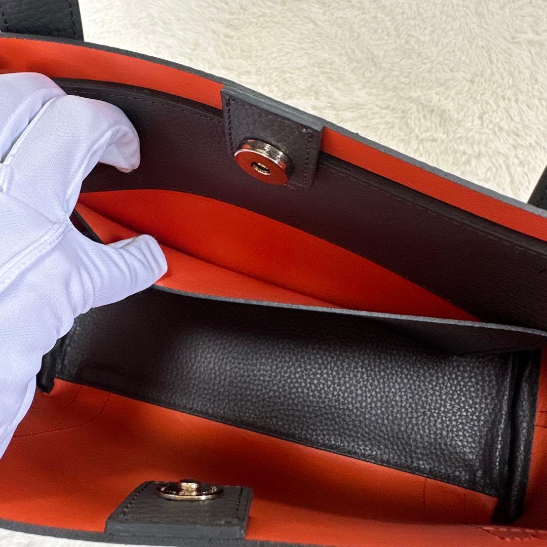 極美品✨PELLE MORBIDA ミニトートバッグ チャコールグレー 人気色