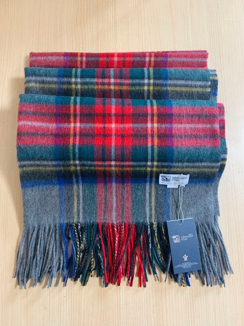 ジョンストンズ大判マフラー カシミア100%ストール グレースチュ男女