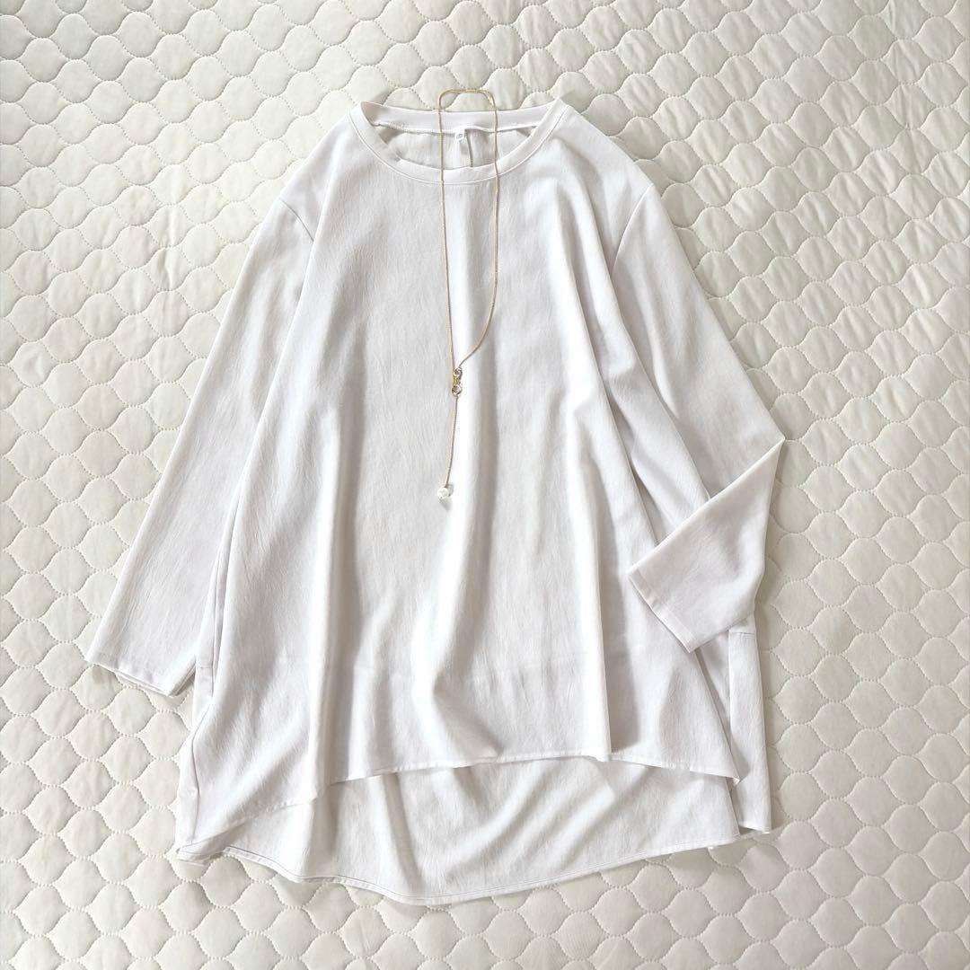 美品】BEARDSLEY 後ろドレープTブラウス Fサイズ アイボリー - メルカリ