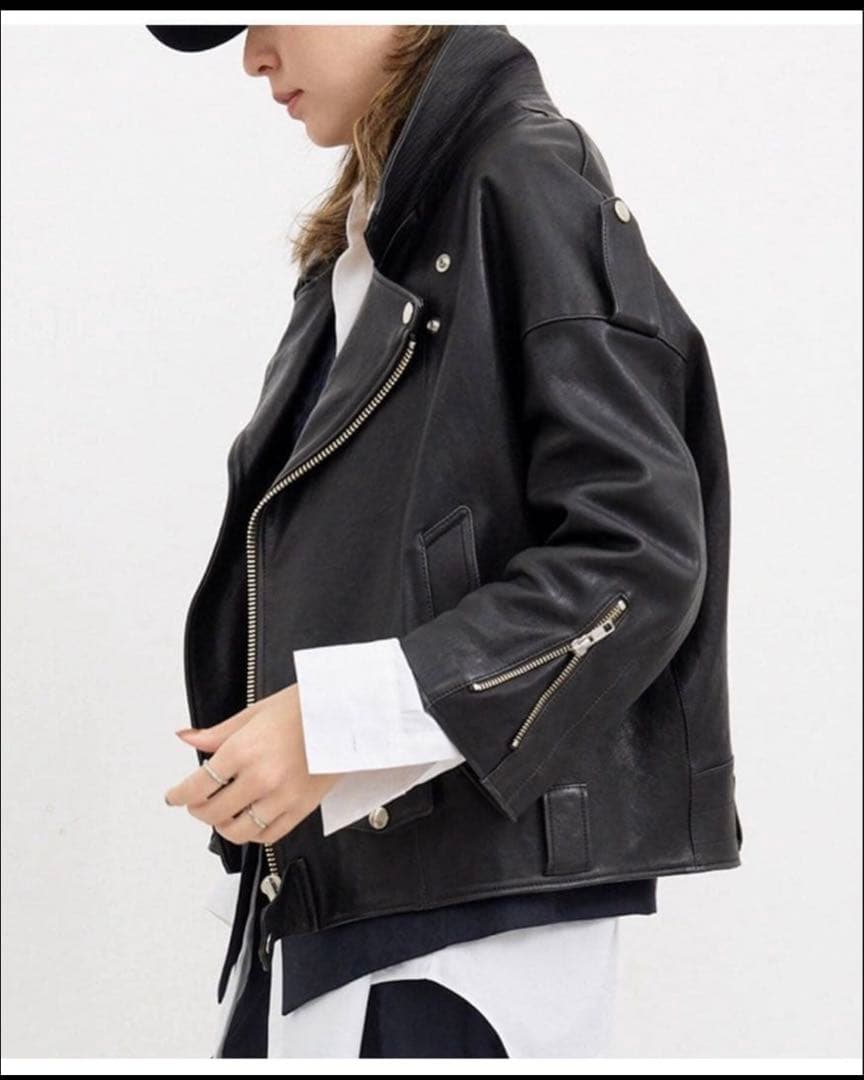 アパルトモンLisiereリジエール ライダースジャケット 34 ブラック