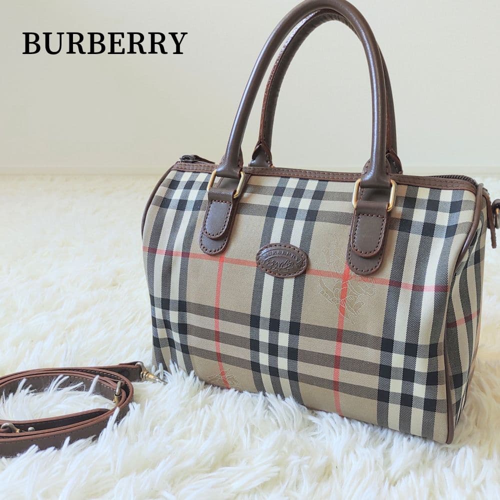 BURBERRY 2way ミニボストンバッグ ノバチェック シャドーホース