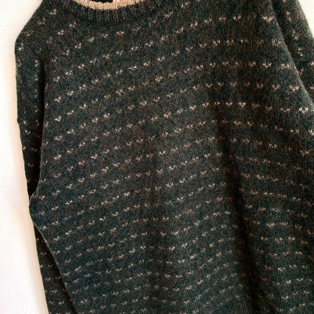 美品L☆ウールリッチ バーズアイ 90s ニット グリーン系 セーター