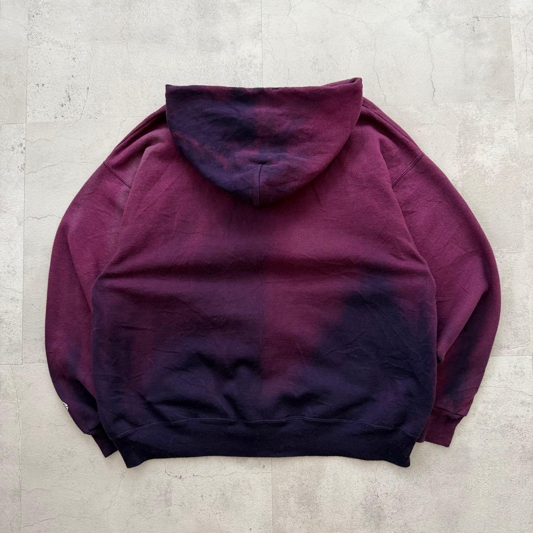 鬼フェード” パーカー Boro ボロ 褪色 パープル×ネイビー ジップアップ