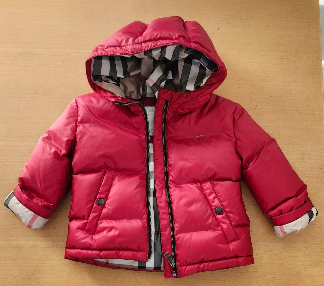 BURBERRY ダウン baby 2Y 92cm 赤 中古・古着通販】BURBERRY (バーバリー) Rubber Logo Patch Down
