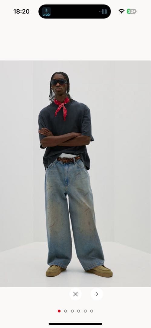 H&Mスーパーバギーw29/30 super baggy アクネ - メルカリ