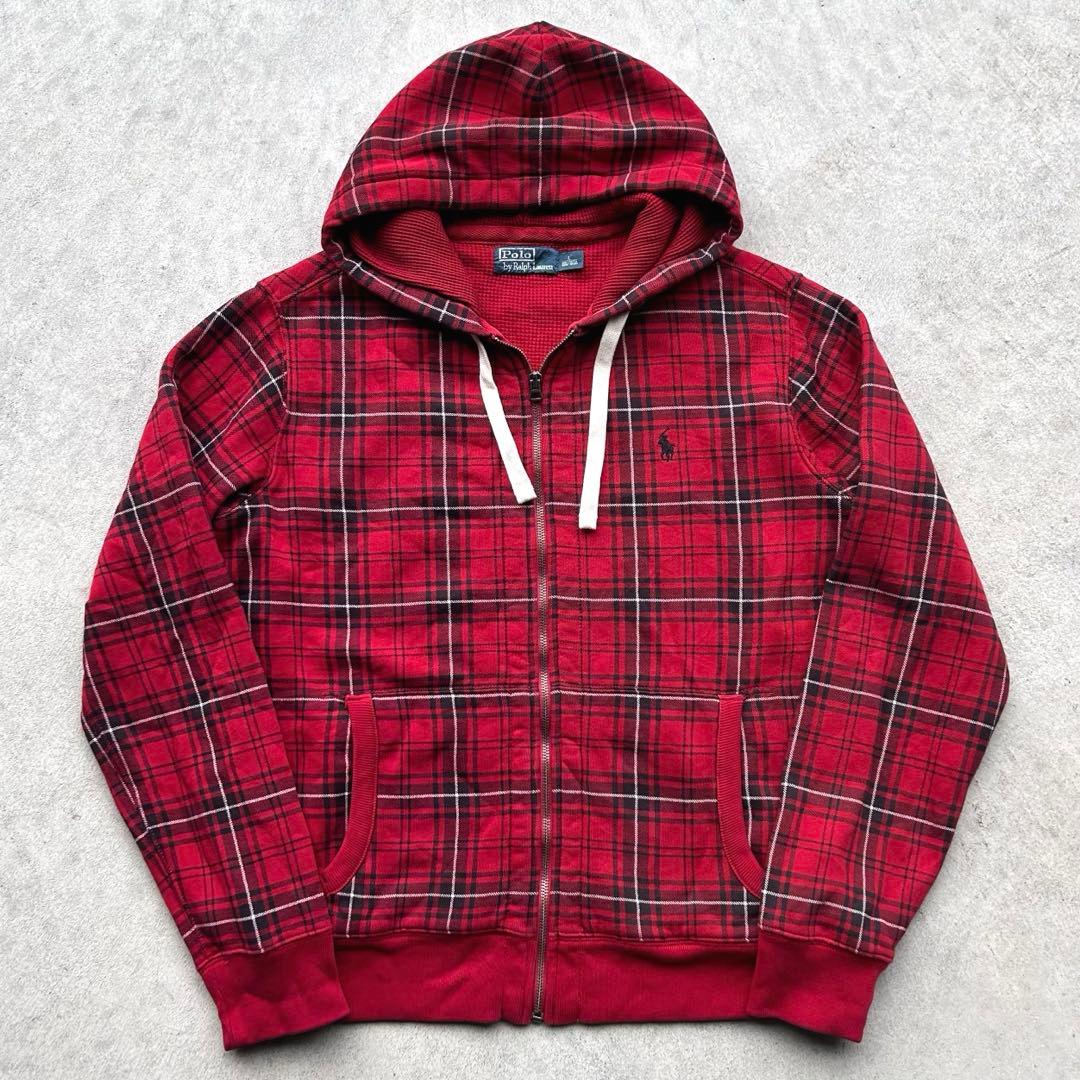 専用！美品 Polo by Ralph Lauren チェック柄ジップ パーカー - メルカリ