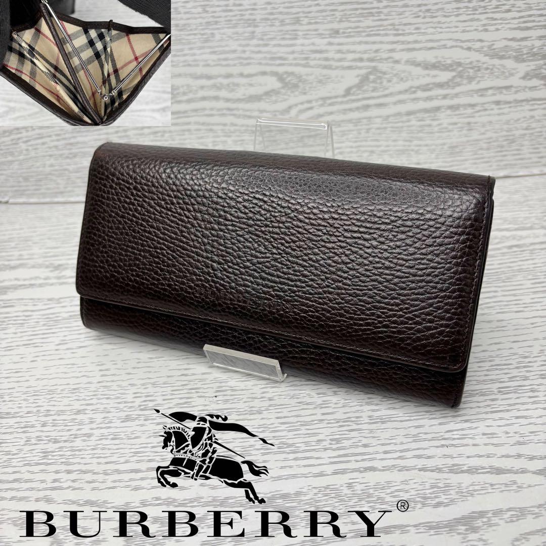 極美品 Burberryバーバリー 長財布 二つ折り がま口 S8538 - メルカリ
