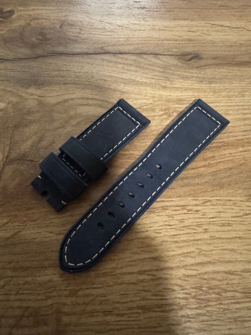 パネライ 44mm用 純正 レザー ストラップ ラグ幅24mm ダークネイビー