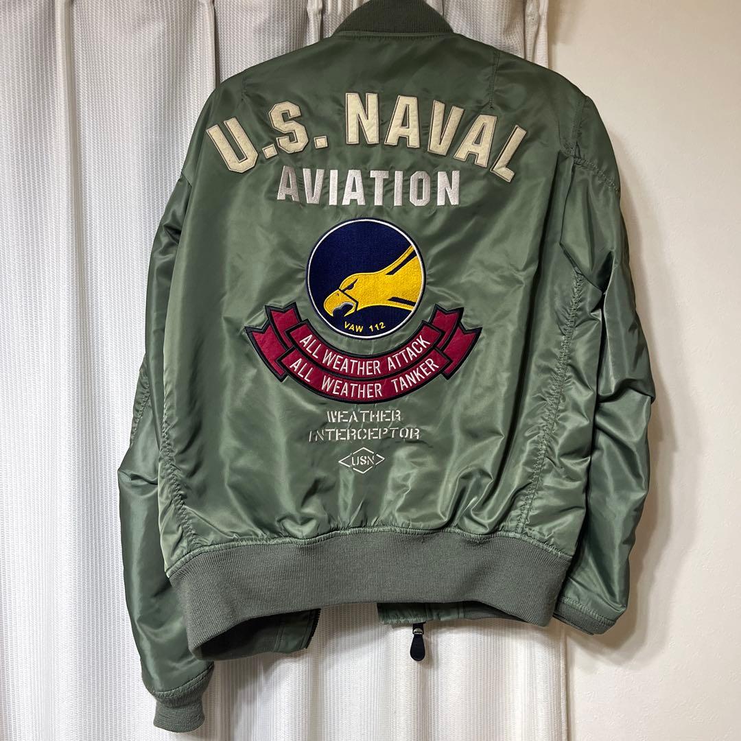 AVIREX MA1 ボンバージャケット フルデコ イーグル 刺繍 ワッペン