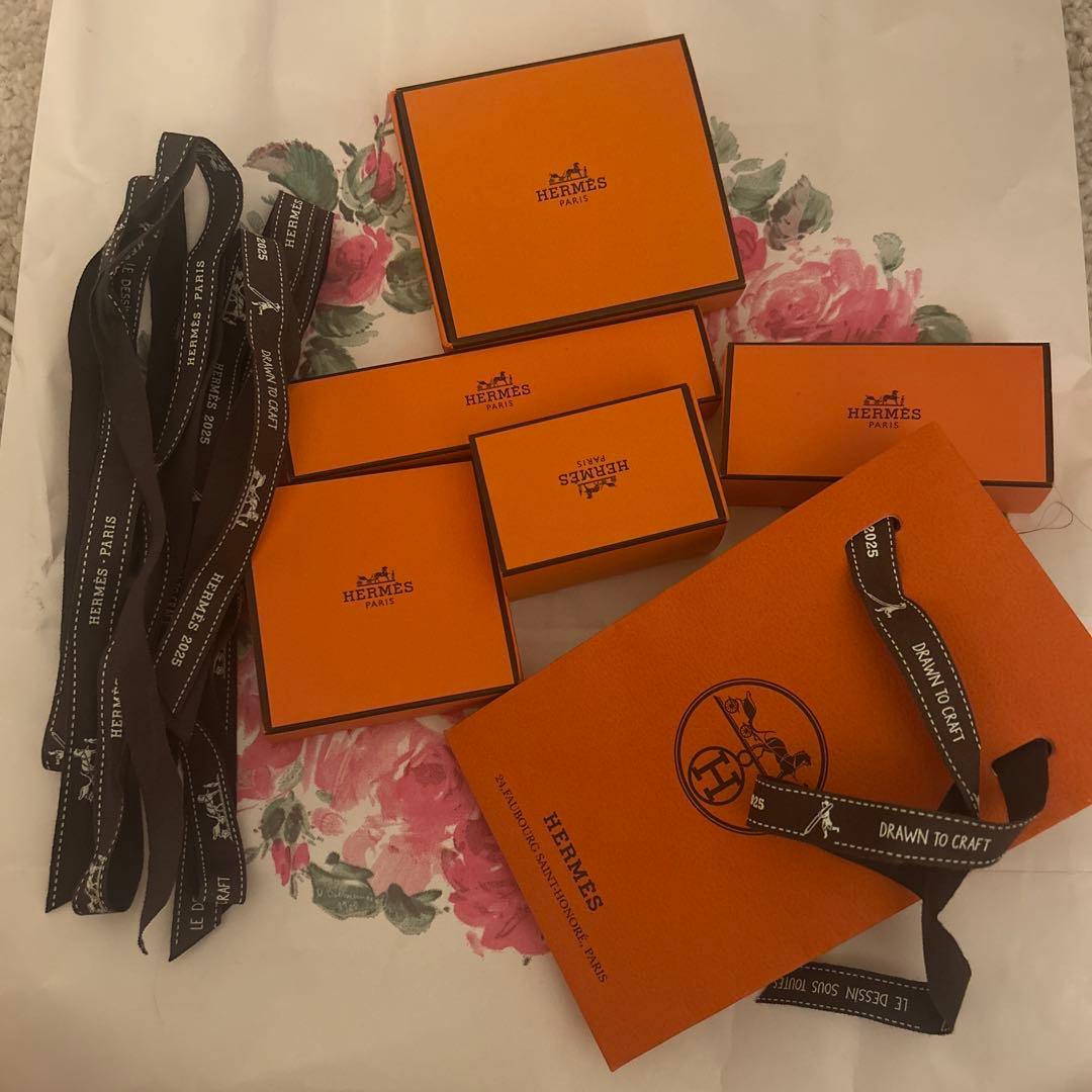 HERMES箱＆袋6個セット(リボン付き) - メルカリ