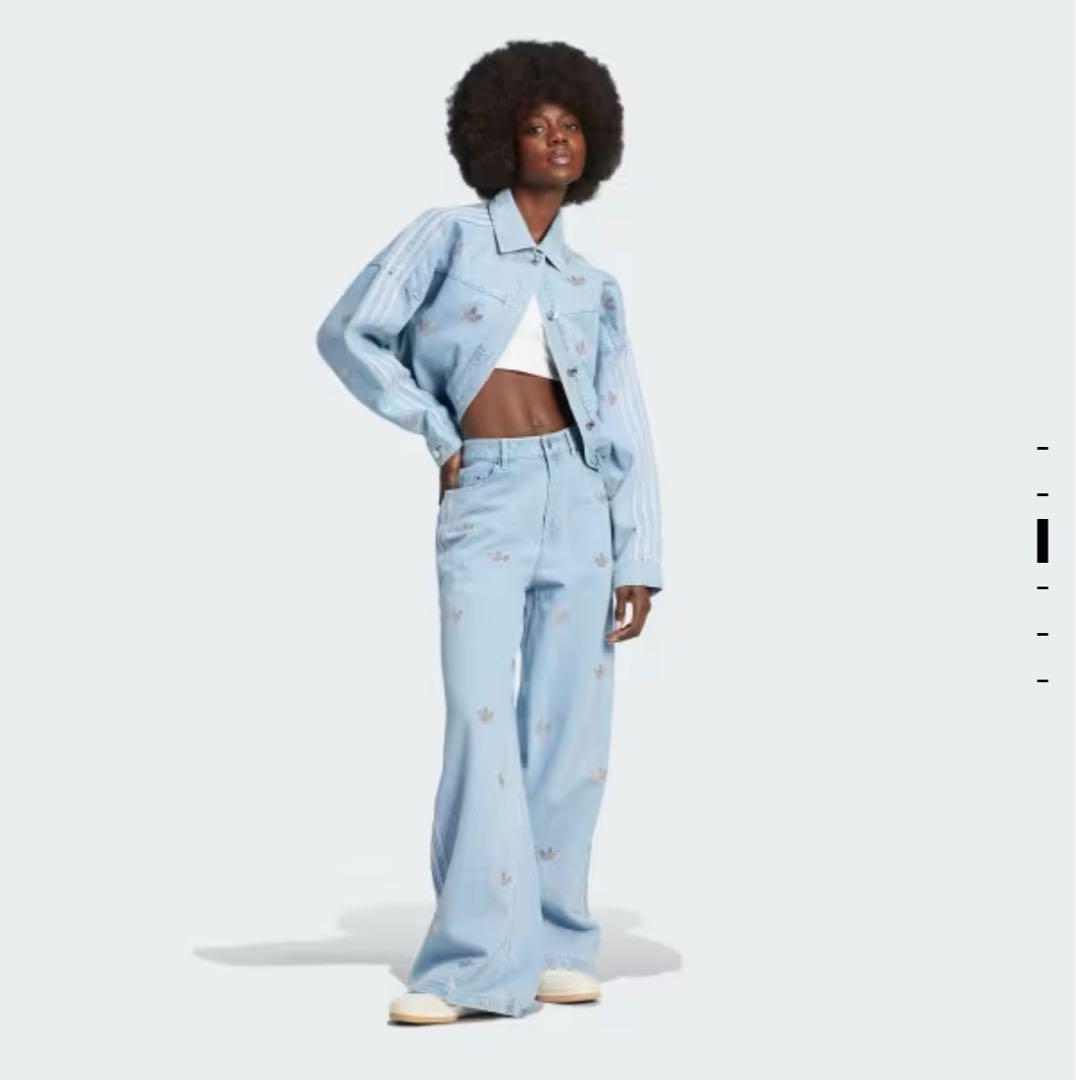 adidas ラインストーン デニムセットアップ ビジュー - メルカリ