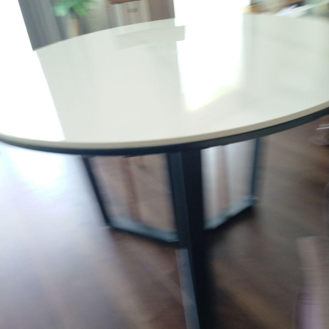 送料込(メルカリたのメル便)大理石風セラミック天板(円形)ラウンド