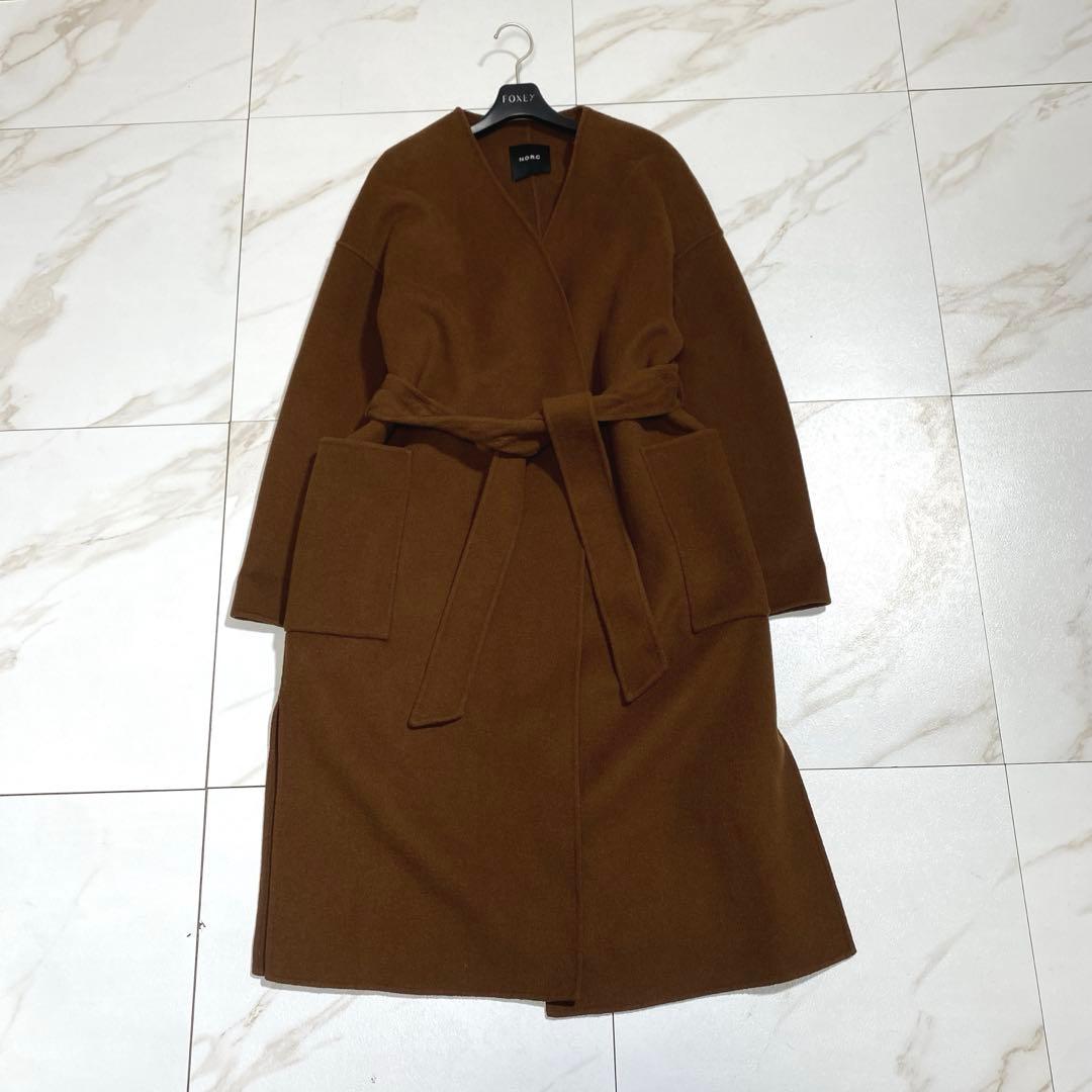 完売♡NORC ウールメルトン ノーカラーリバーコート ダブルフェイス