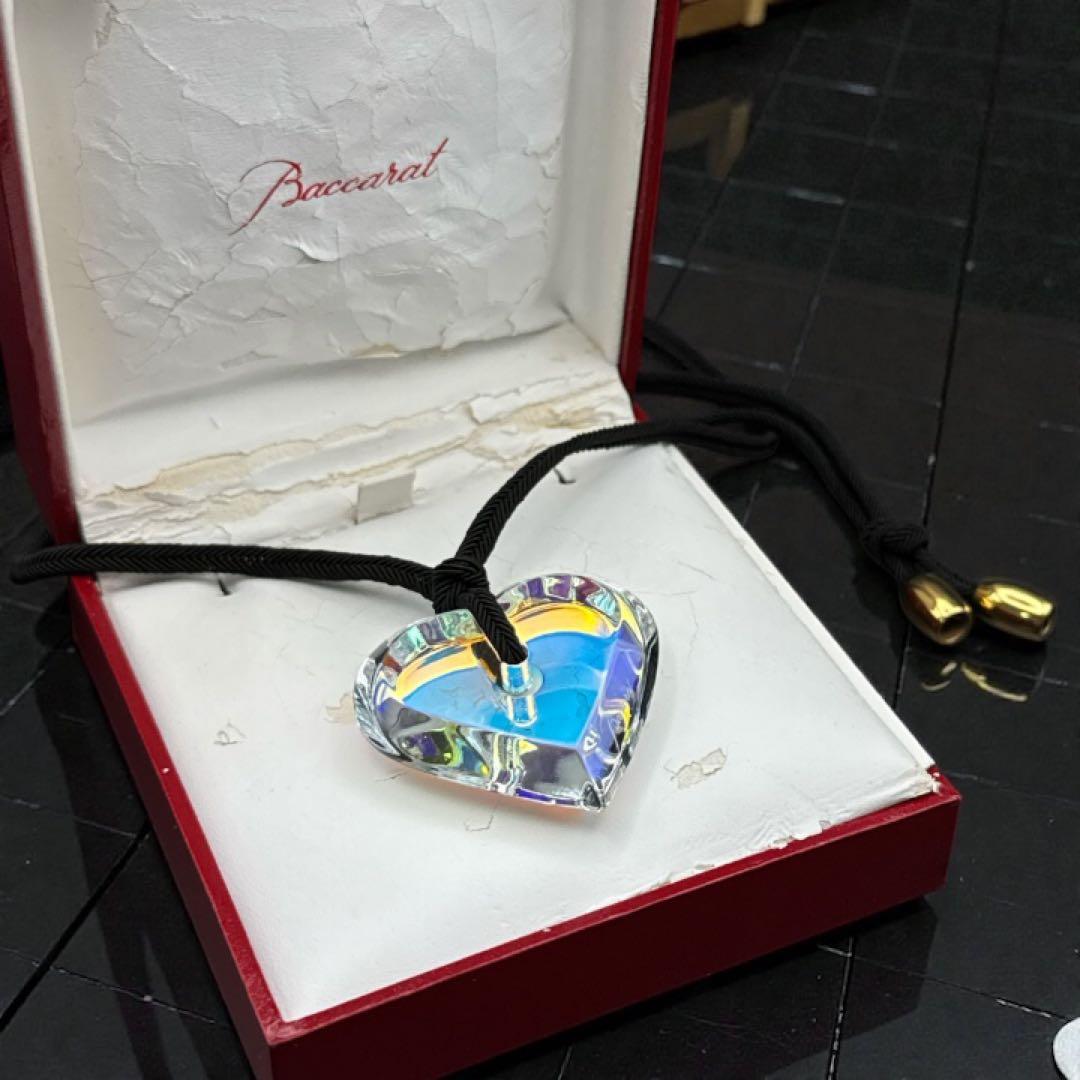 箱付き Baccarat バカラ イリゼ ハート ネックレス 美品 希少カラー