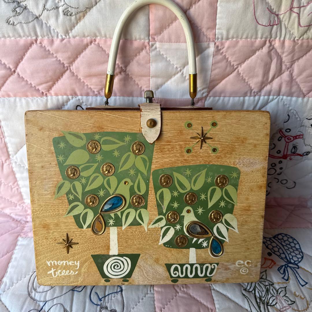 エニッドコリンズecアンティークバック、ビンテージ 60s ビンテージ Enid Collins エニッド コリンズ 4 Seasons 刺繍