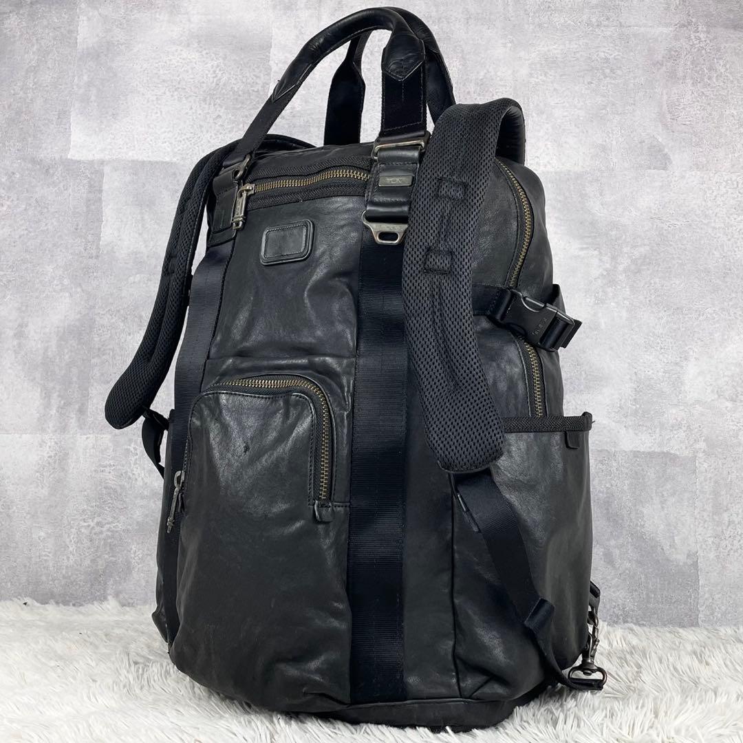 美品 トゥミ レザー バックパック アルファ ブラボー ルジュヌ