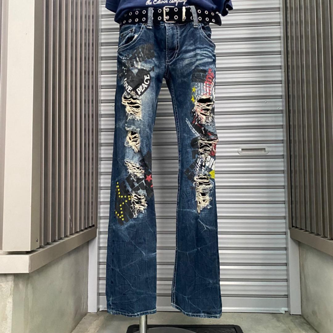 00s 平成初期フェアリーグランジy2kギャル男 ボロ ペイントダメージ