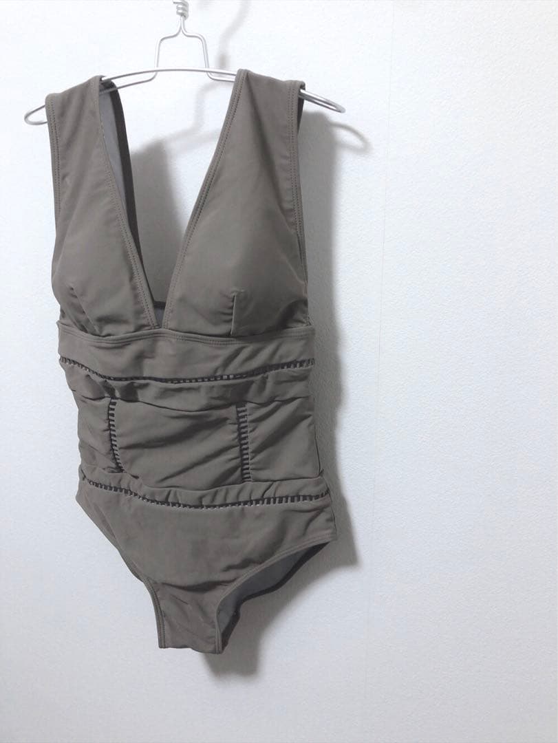 anzie ラダーカット グレージュ ワンピース 水着 スイムウェア