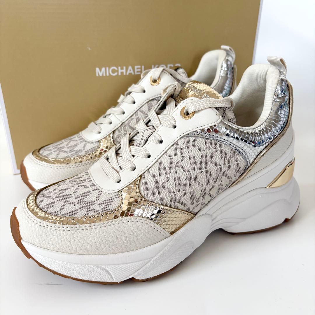 マイケルコース☆新品☆KATRINA 厚底 スニーカー/ホワイト白24cm