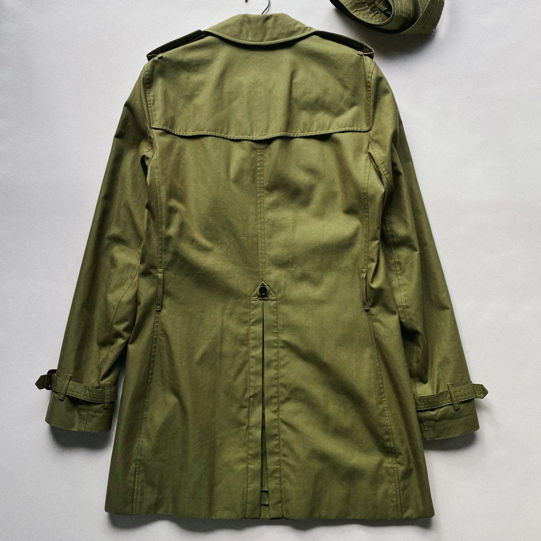 未使用級/メガチェック】バーバリーロンドン トレンチ 46R カーキ