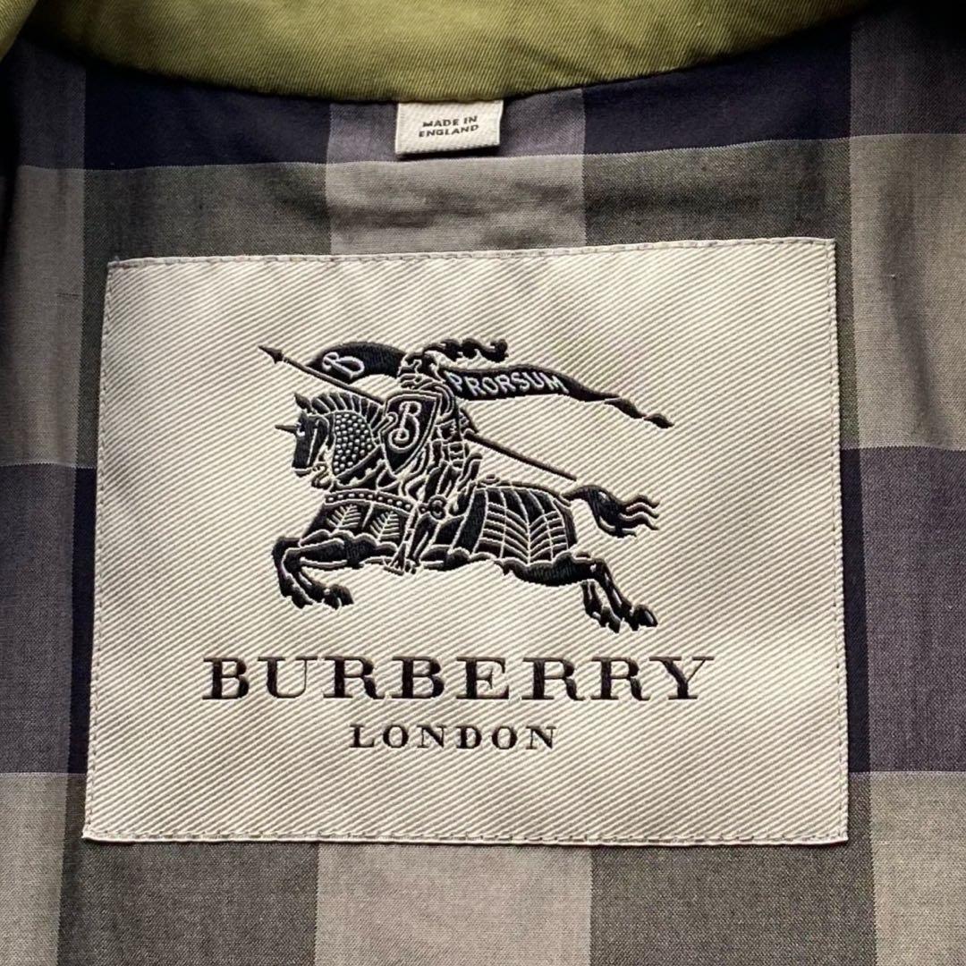 未使用級/メガチェック】バーバリーロンドン トレンチ 46R カーキ