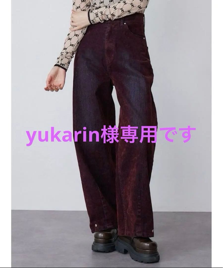 ムルーア　フロッキーバレルレッグデニム ムルーア MURUA フロッキーバレルレッグデニム【セット販売対象