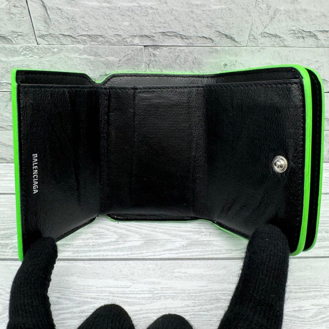 極美品】バレンシアガ 三つ折り財布 ペーパーミニウォレット クロコ型