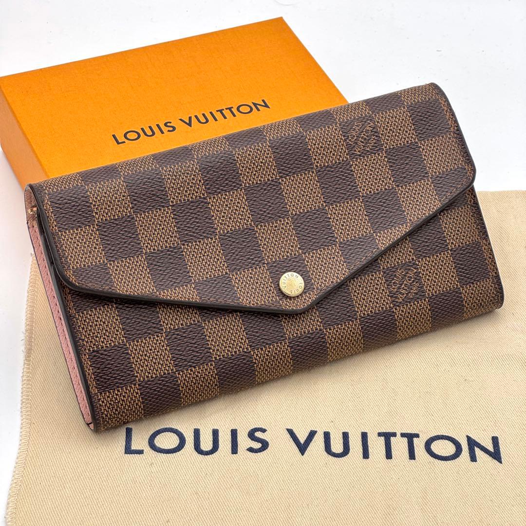 ヴィトン ダミエ ローズバレリーヌ ポルトフォイユ サラ 長財布 カード