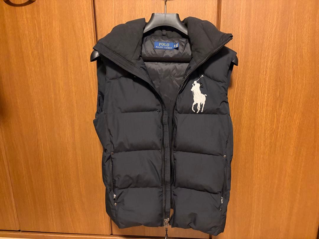 ラルフローレン 刺繍ロゴ ダウンベスト ブラック ビッグポニー - メルカリ
