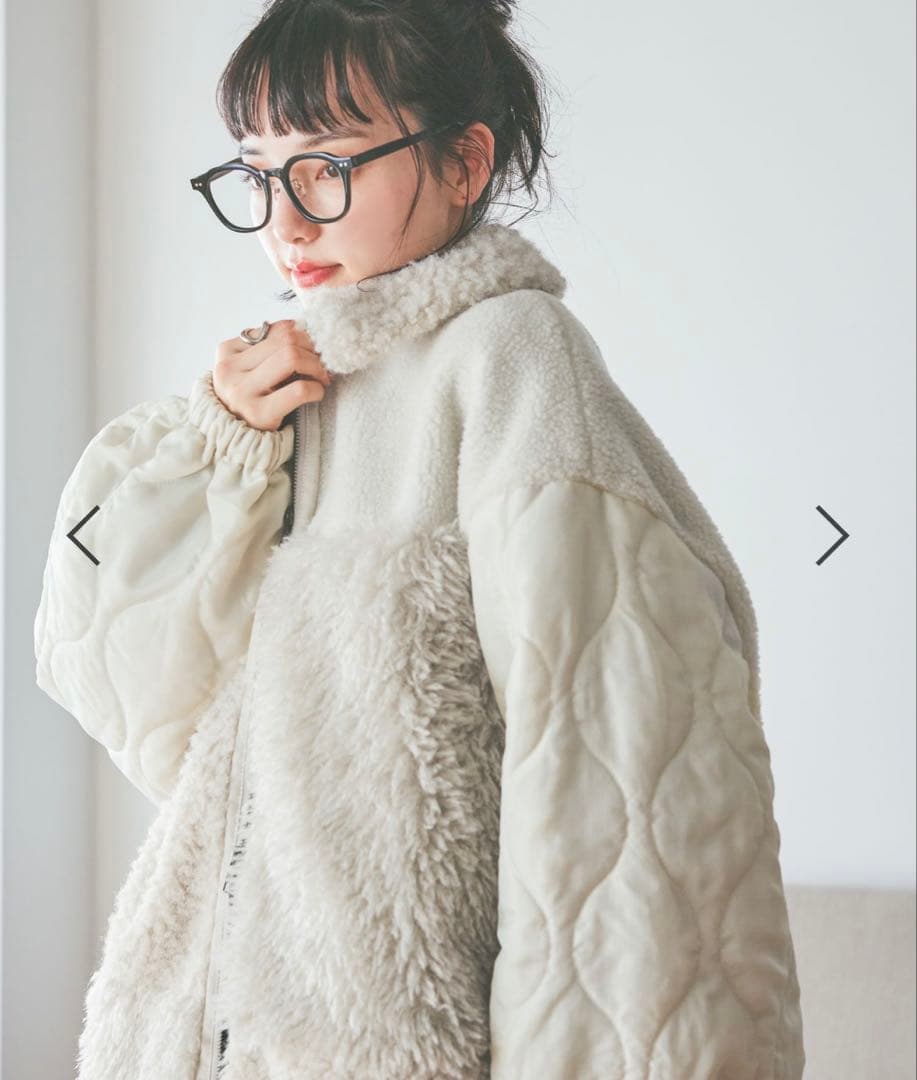 ニコアンド パッチワークボアブルゾン - メルカリ