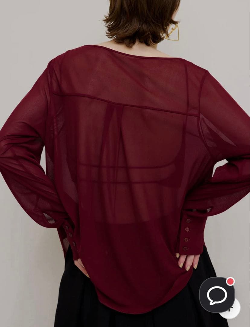 アメリHALTER NECK LONG SLEEVE SET TOPボルドー