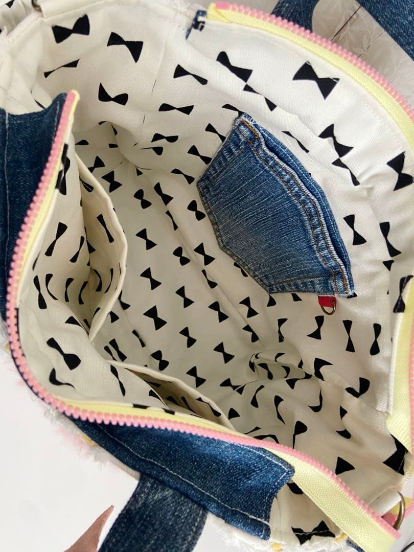 一点物｜デニムリメイク トートS 大人の遊び心「ポップ・ドーナツ君