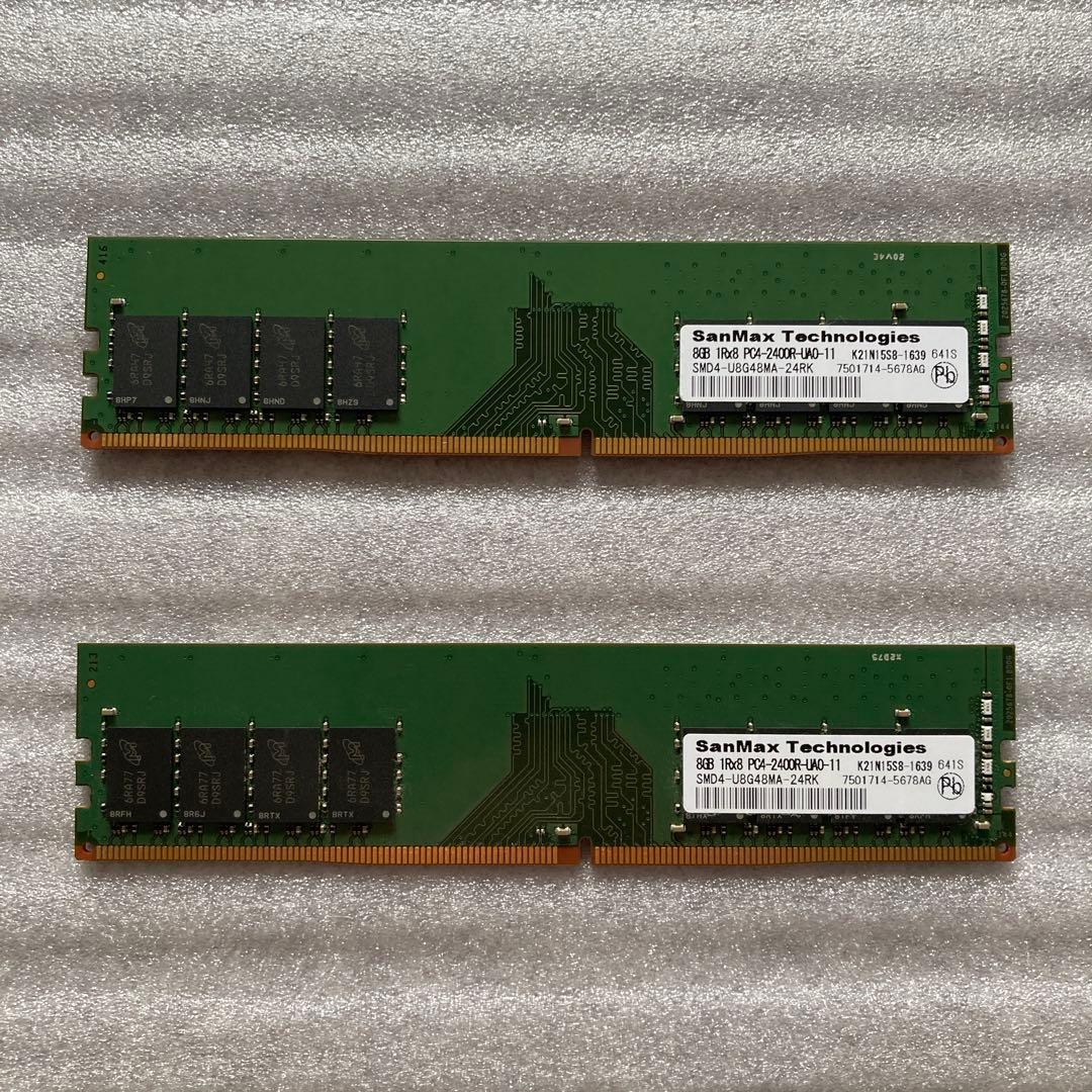 中古 SanMax micronチップ DDR4-2400 8GBx2 16GB - メルカリ