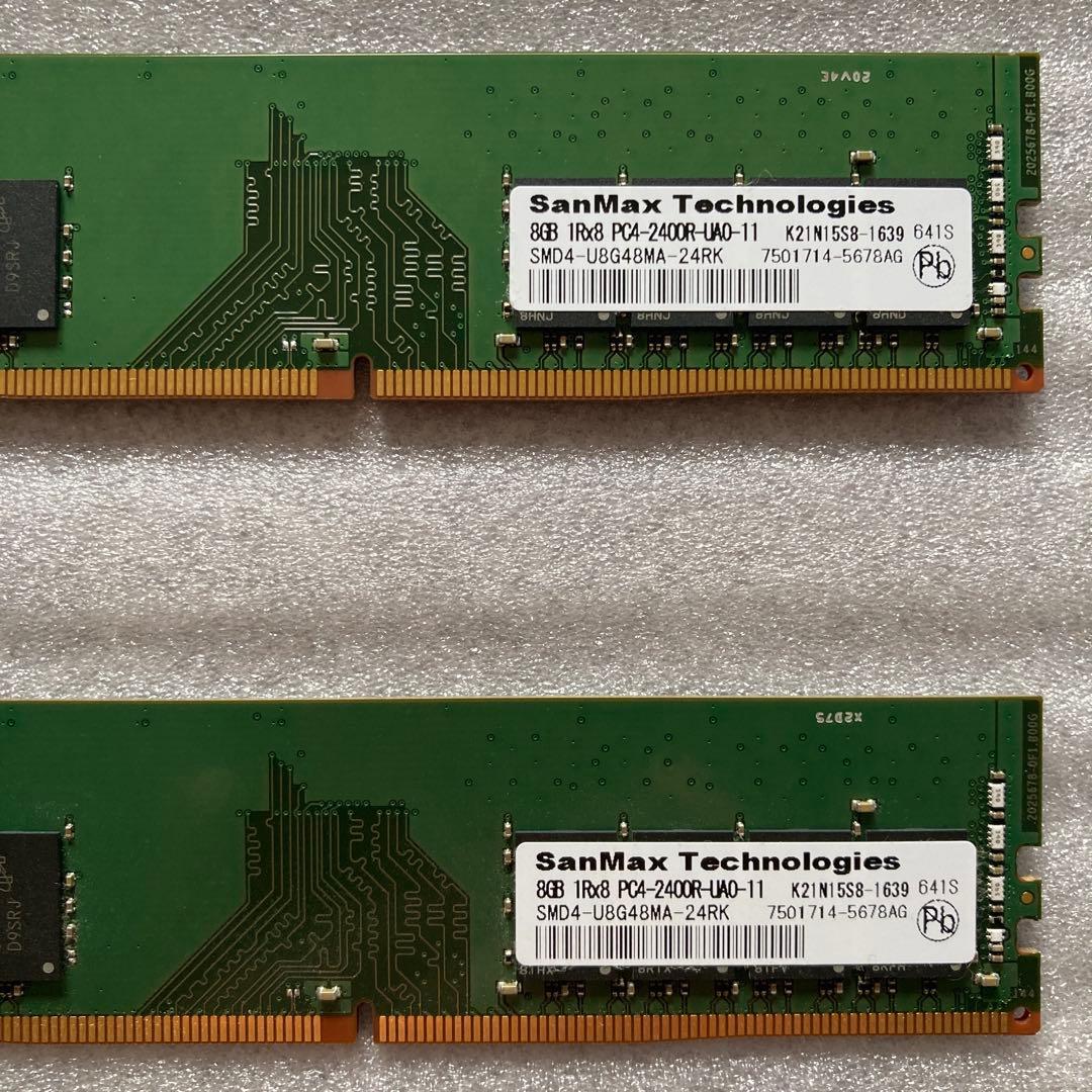 中古 SanMax micronチップ DDR4-2400 8GBx2 16GB - メルカリ