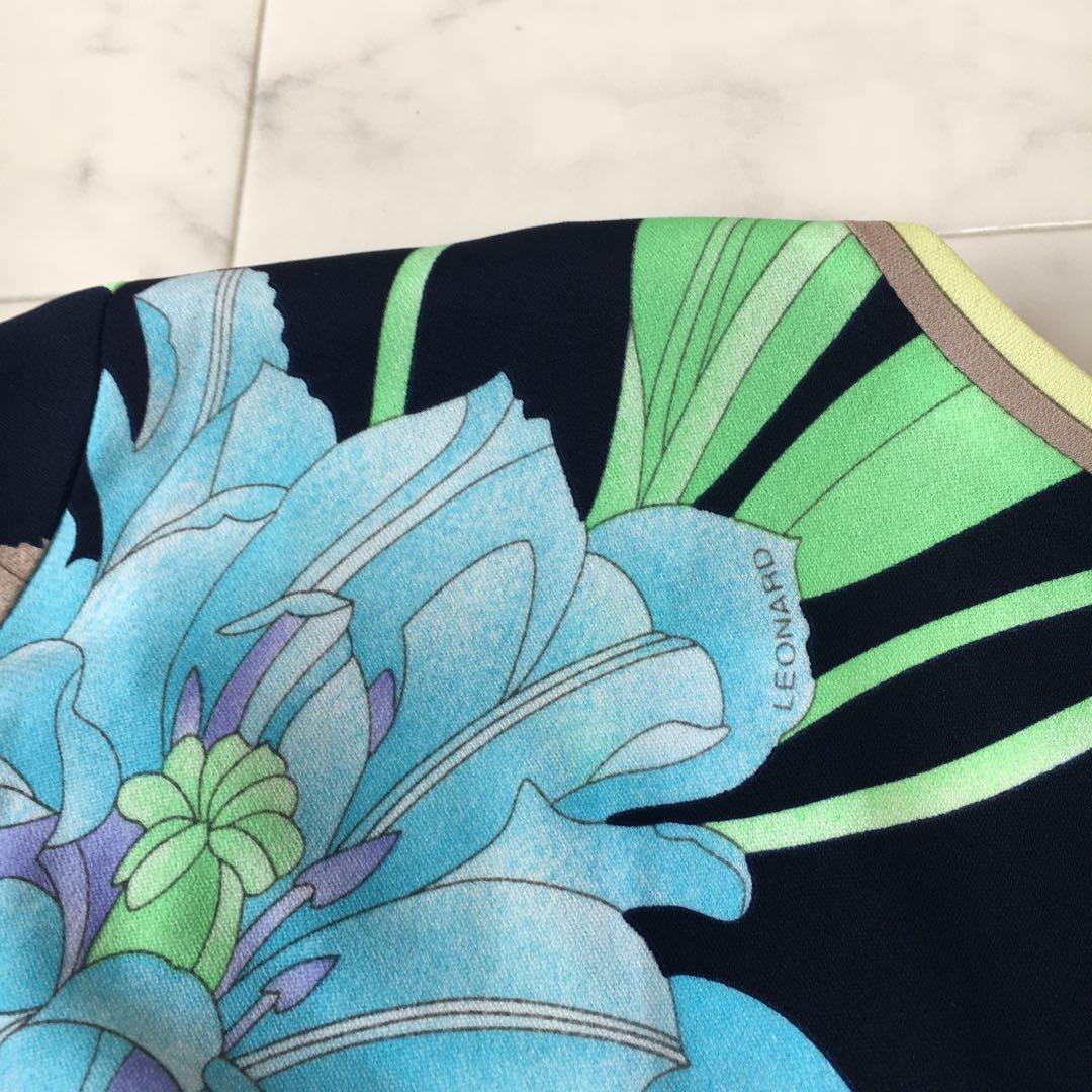 近年美品 LEONARD レオナール カンカン ストレッチ チュニック 40