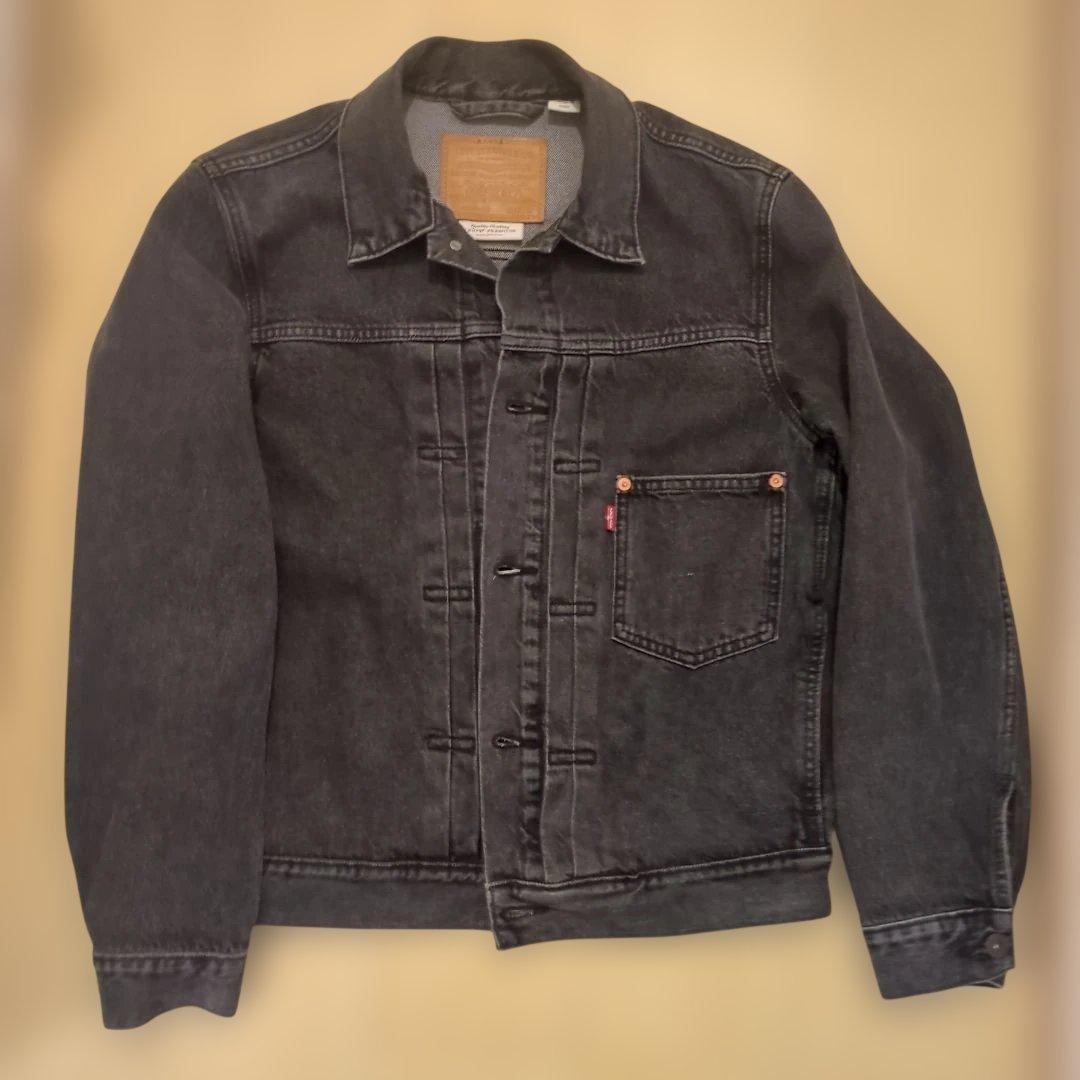 リーバイス ブラック ストーンウォッシュ デニムジャケット S (JP M