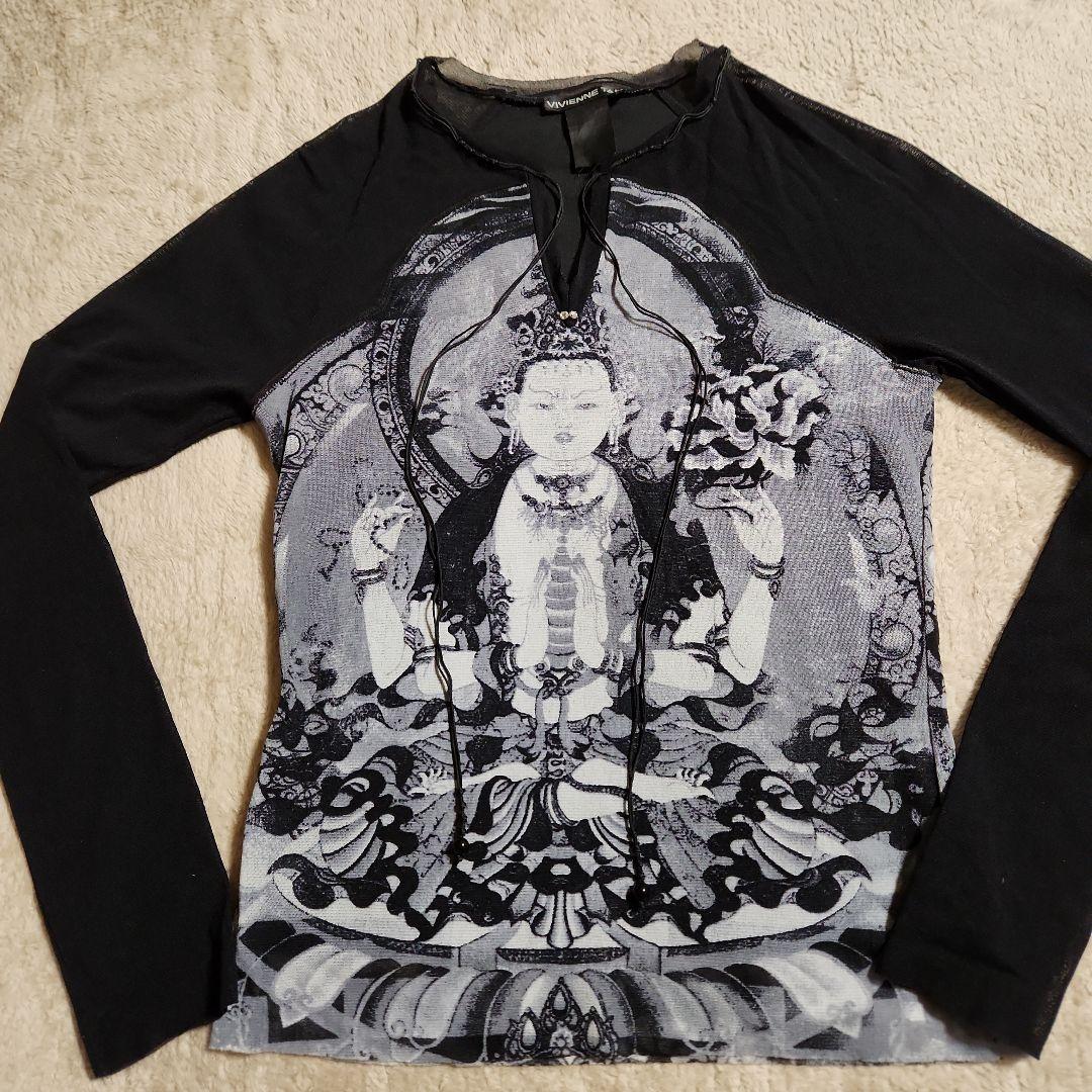 ヴィヴィアンタム仏像プリント 長袖トップス Buddha print net ブラウス｜VIVIENNE TAM（ヴィヴィアンタム）公式