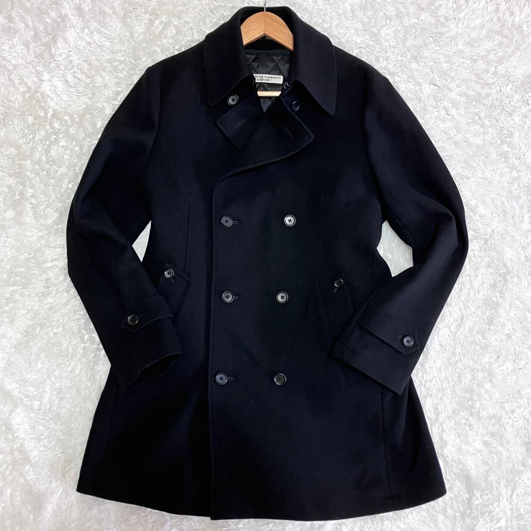 美品 キャサリンハムネット トレンチコート ウール ライナー ブラック