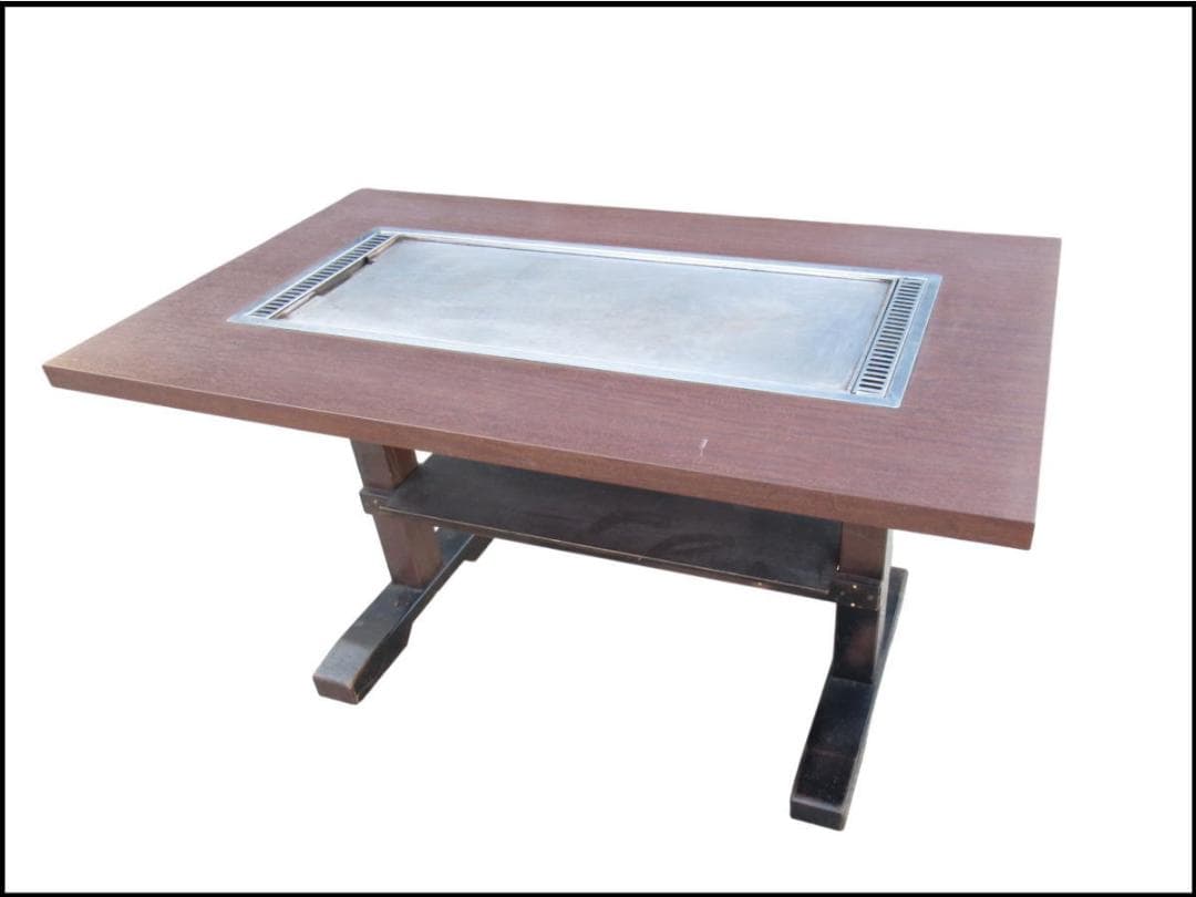 ■071001-187■お好み焼きテーブル■タケウチ■鉄板テーブル■都市ガス■ 業務用 お好み焼きテーブル 鉄板テーブル 都市ガス13A 店舗 厨房 中古