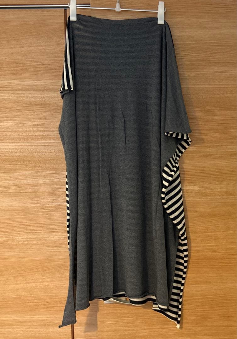コムデギャルソンコムデギャルソン ボーダー×グレー 大判ストール