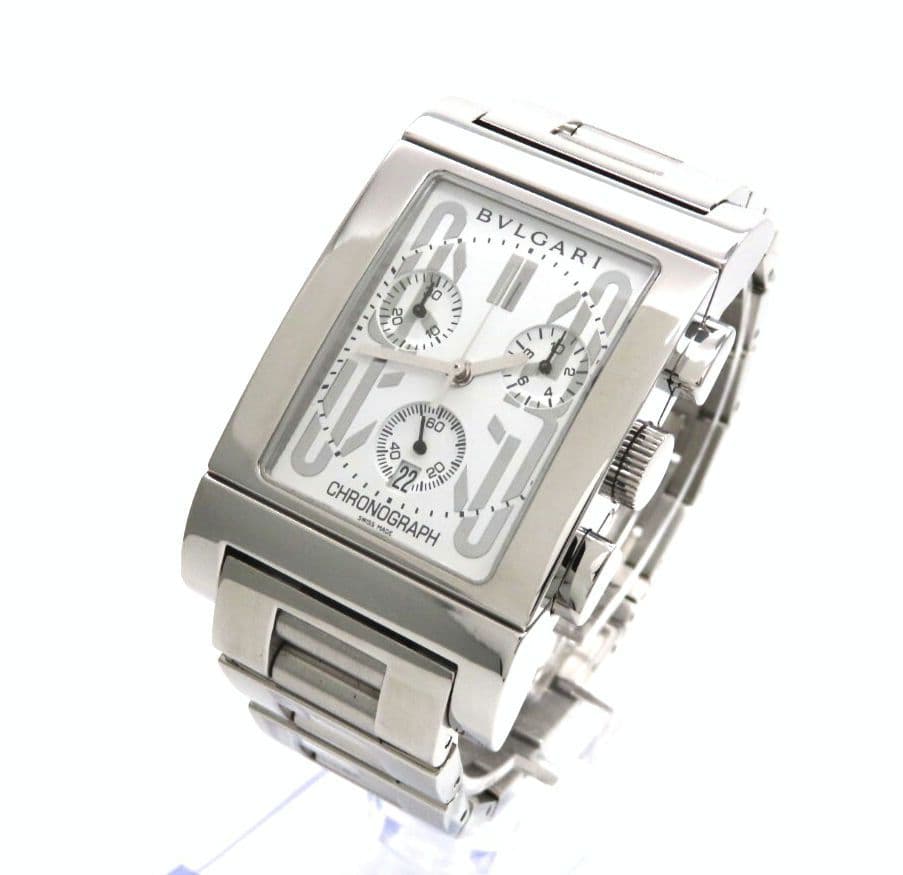 レッタンゴロ】BVLGARI ブルガリ時計 クロノグラフ ホワイト ☆極美品