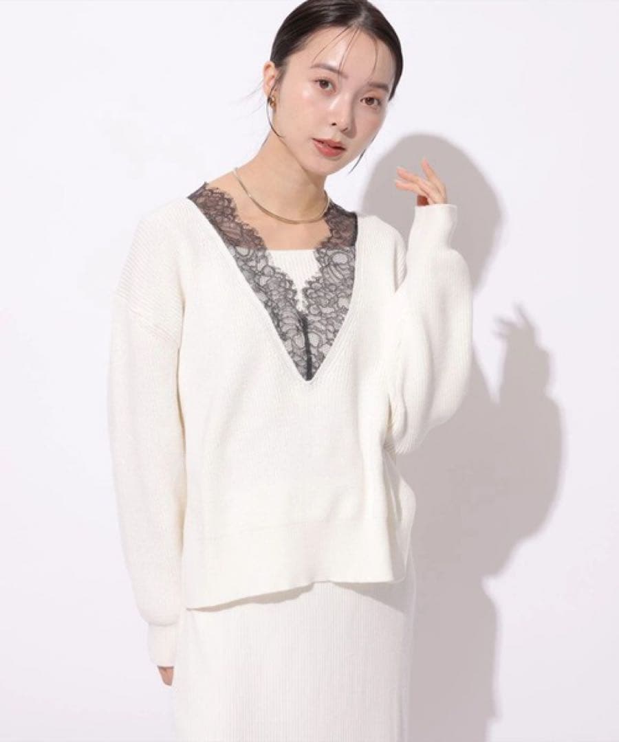 Mystrada Vネックレースプルオーバー Vネックレースプルオーバー | ニット | Mystrada（マイストラーダ