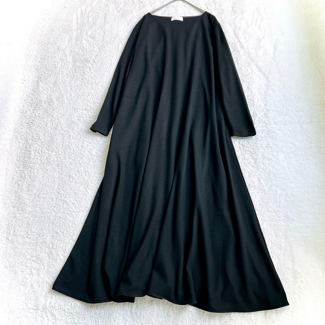 kagure かぐれ】ウールカットパイピングワンピース(F)ウール100% 黒