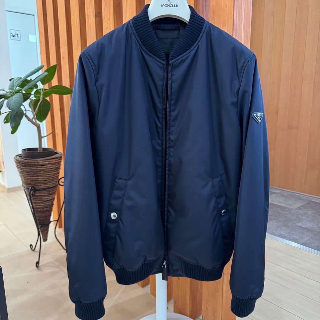 PRADA SGA038 MA-1 ボンバージャケット ネイビー 46 中綿入り - メルカリ