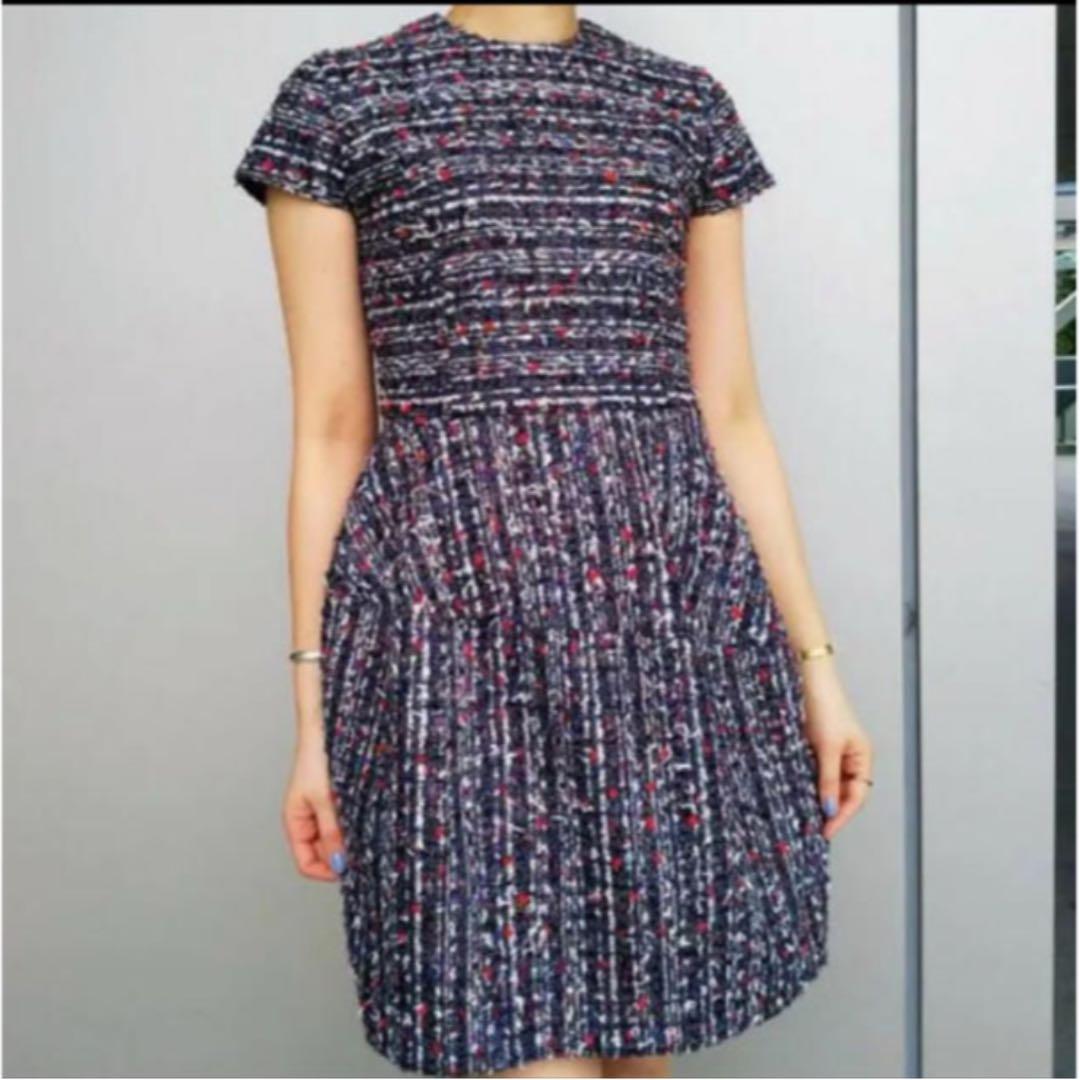 ヨーコチャン YOKO CHAN ツイードバルーンドレス ツイードワンピース