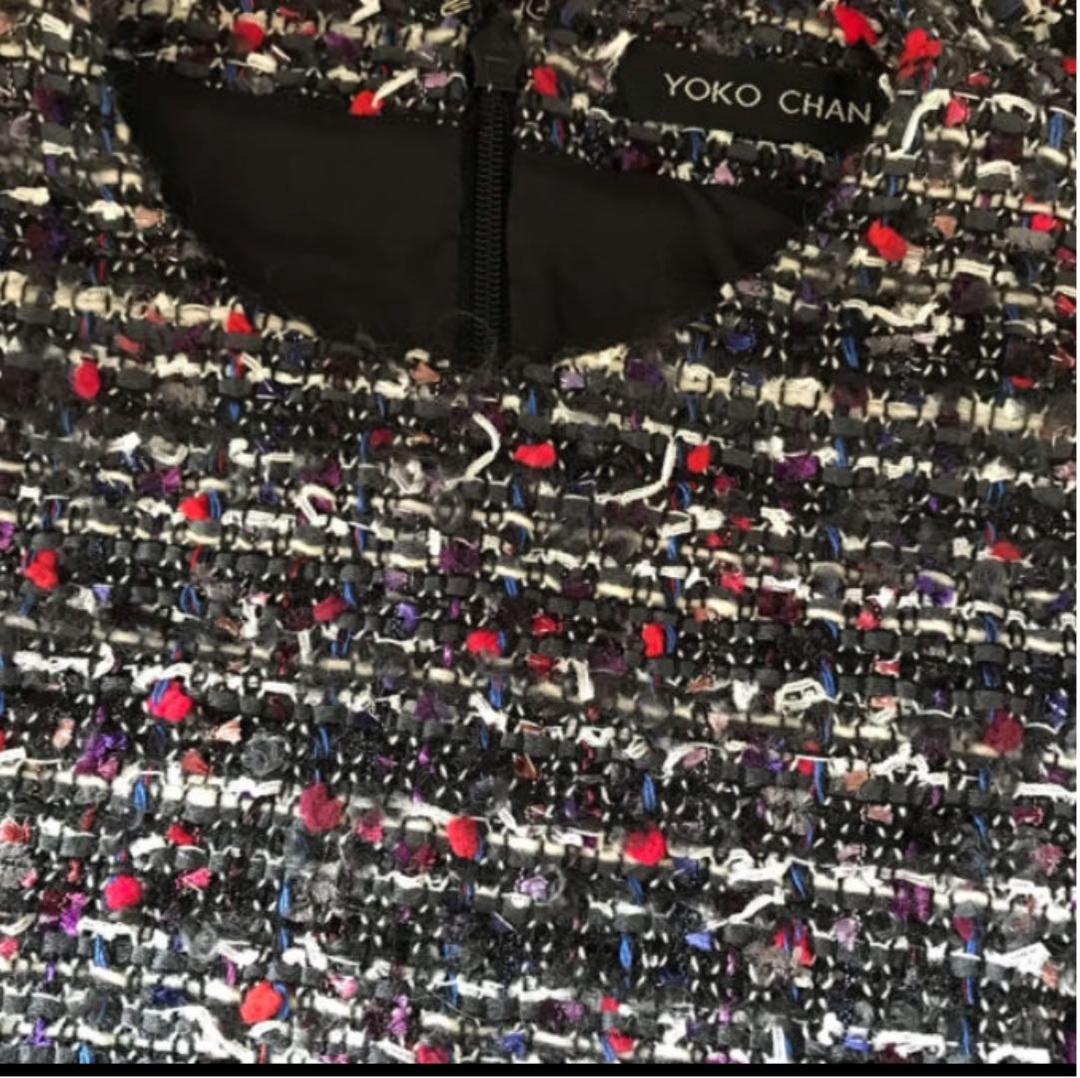 ヨーコチャン YOKO CHAN ツイードバルーンドレス ツイードワンピース