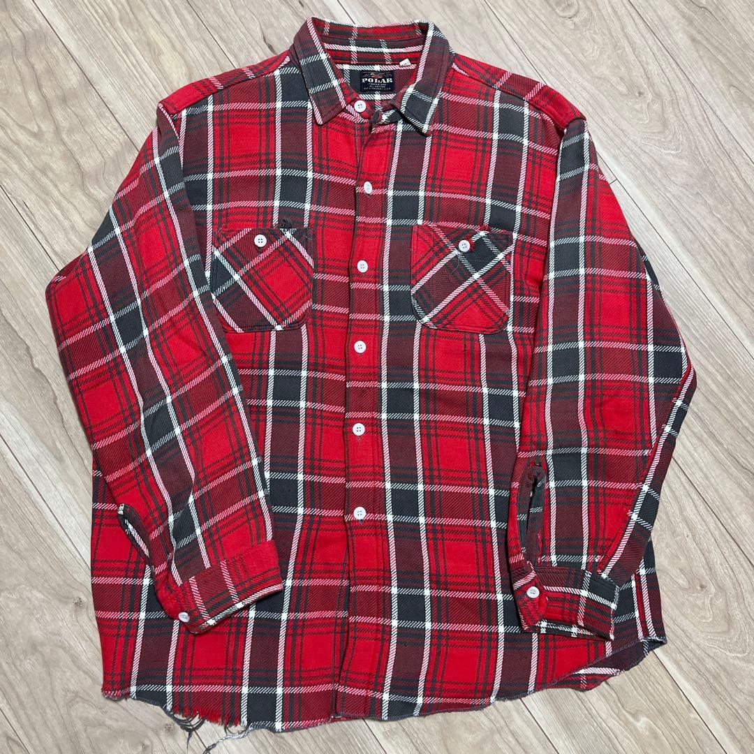 60s POLAR ポーラーvintageヴィンテージネルシャツ 好配色 - メルカリ